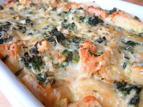 spinach and cheese strata